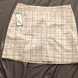 Hilary Radley Tan Plaid Skort